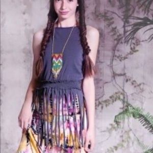 Bohemian fringed tank top